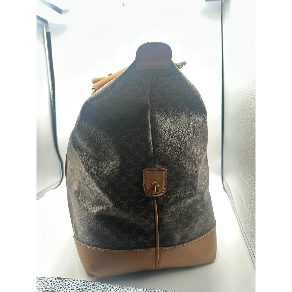 Vintage Celine Macadam Canvas Boston Bag XL Weekender Travel Duffle Carry-On - Picture 9 of 15